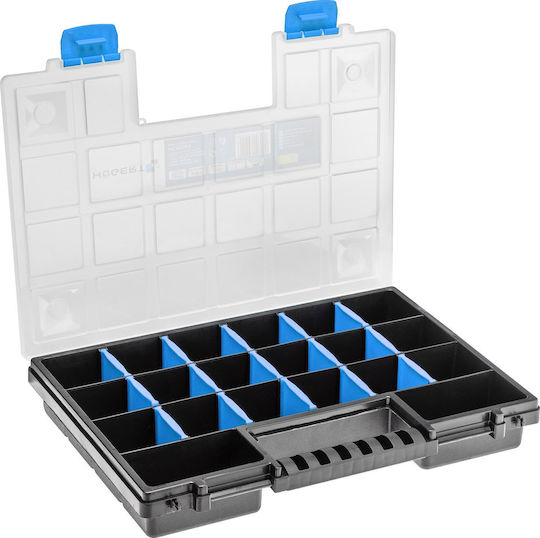 Högert Werkzeugkoffer-Organisator 20 Positionen mit einstellbaren Fächern Schwarz 34.4x24.9x5cm