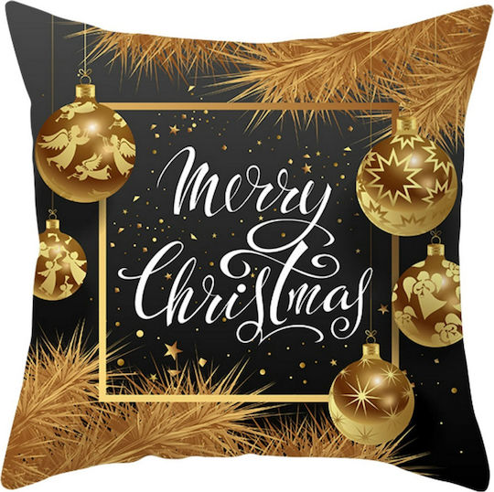 Viopros Christmas Decorative Pillow Square Black with Lighting 45x45cm