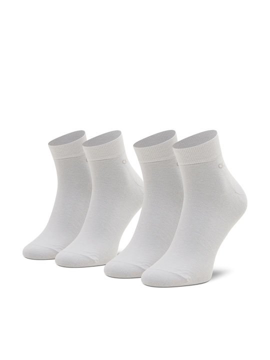 Calvin Klein Μονόχρωμες Κάλτσες Λευκο 2Pack