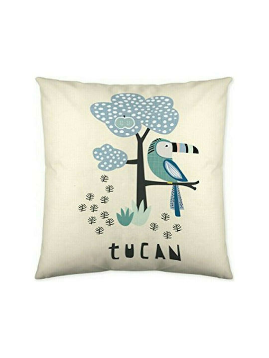 Kids Square Throw Pillow Cover Tukkan 50x50cm Light Blue