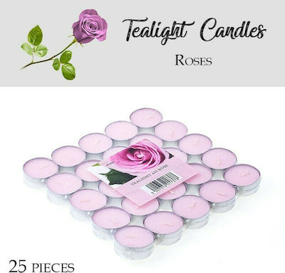 Scented Tealights Rose Pink 25pcs