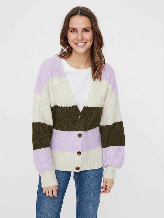 Vero Moda Women's Knitted Cardigan with Buttons Multicolour