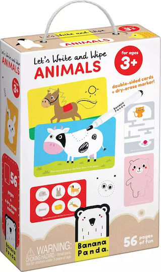 Banana Panda Εκπαιδευτικό Παιχνίδι Let's Write & Wipe: Animals pentru 3+ Ani