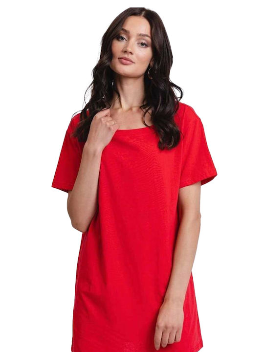 Rut & Circle Rochii de vară pentru femei Mini Tricou Rochie Roșu
