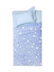 Viopros Κουβέρτα Fleece Άστερ Φωσφορίζουσα Γαλάζια 150x220εκ.