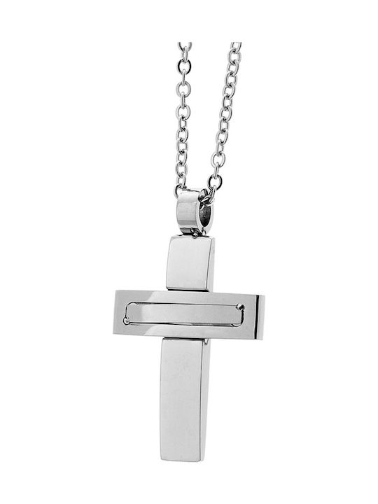 Visetti Herren Kreuz aus Stahl mit Kette