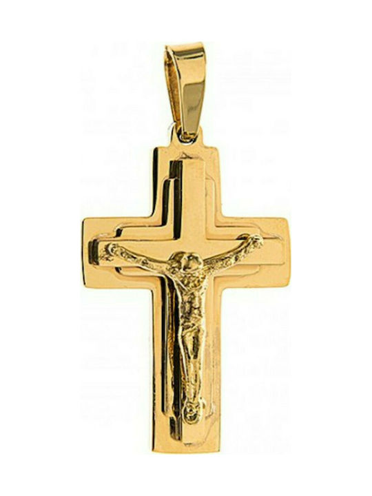 Men's cross Art 01174 steel 316L gold