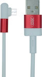 XO NB152 Angle (90°) USB 2.0 to micro USB Cable Λευκό 1m