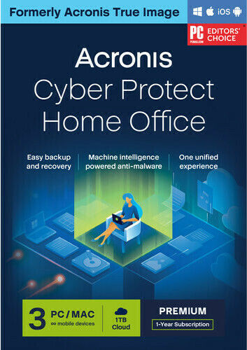 Acronis Cyber ​​Protect Home Office Premium pentru 3 Dispozitive și 1 An de Utilizare (Licență Electronică)
