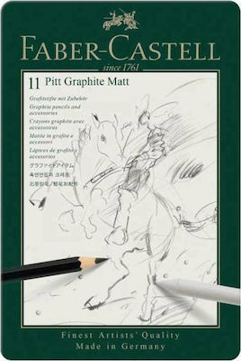 Faber-Castell Pitt Graphite Set de 11 Creioane cu Ascuțitoare și Radieră