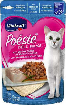 Vitakraft Poesie Deli Sauce Wet Food for Adult Cats In Pouch with Codfish 1pc 85gr