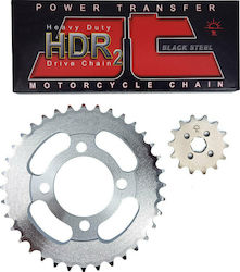 JT Sprockets Σετ Γρανάζια Αλυσίδα (15-39-420HDR) για Honda GLX 90