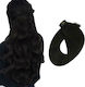 Bioshev Professional Haarteile mit Echthaar in Licht Schwarz Farbe 1b 50cm