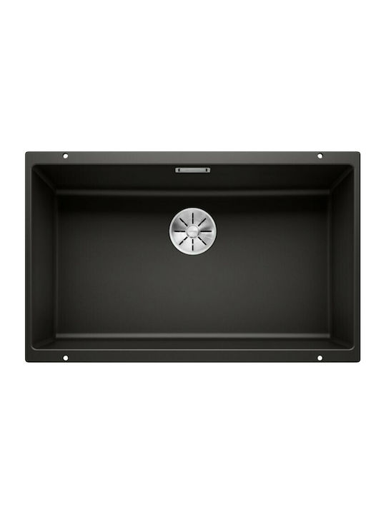 Blanco Subline 700-U 526001 Sub masă Chiuvetă din Granit Sintetic L73xW46cm Negru