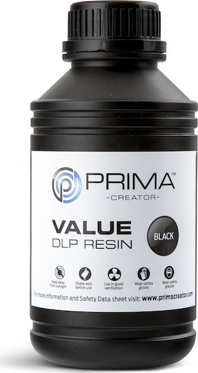 PrimaCreator Value UV / DLP Resin για 3D Printer Μαύρο 500ml