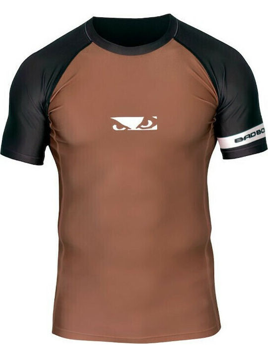Bad Boy Oss Ranked Rashguard BBRS138 Ανδρική Κοντομάνικη Μπλούζα για Jiu-Jitsu Καφέ