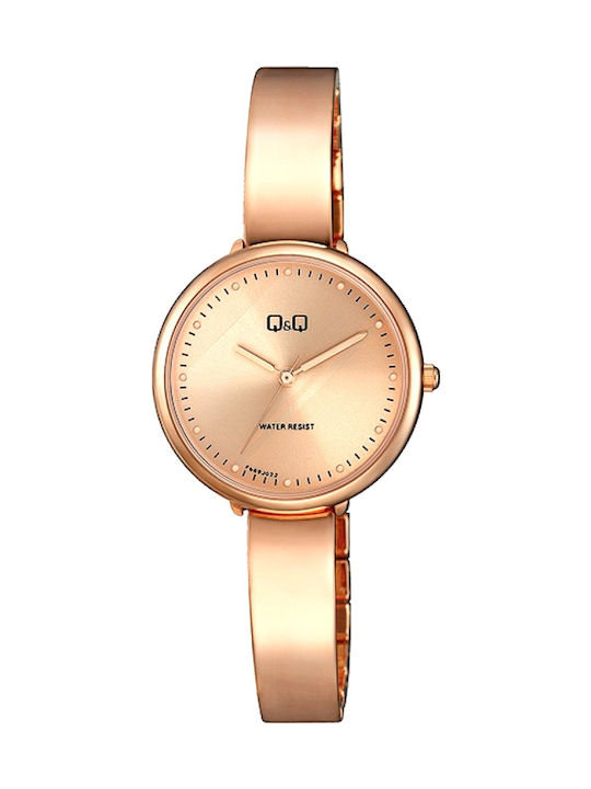 Q&Q Watch with Pink Gold Metal Bracelet