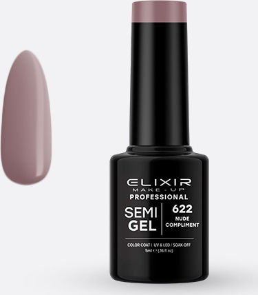 Elixir Semi Gel Хибриден Лак за Нокти 622 Nude Compliment 5мл 1бр