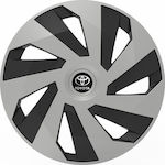 Versaco Auto Radkappen Set Vector mit Marke Toyota 4Stück 14" Silber