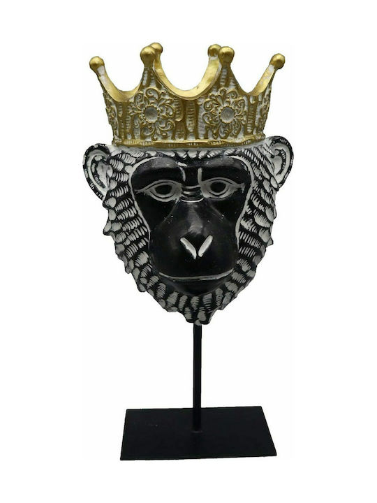 Espiel Διακοσμητικός Πίθηκος Πολυρητίνης σε Μαύρο - Χρυσό 13.5x9x26cm