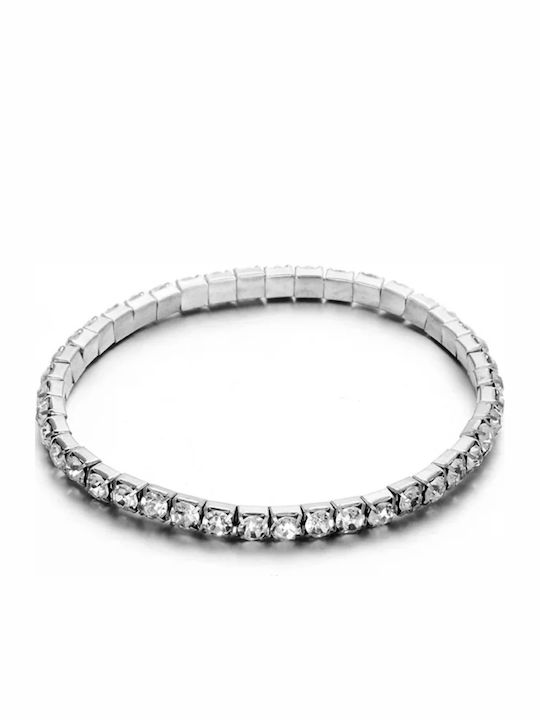 Rubber Tennis Bracelet 4mm Silver Steel Bracelet