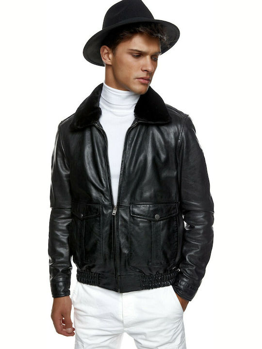 Lapel Cruz Lederjacke Jacke Schwarz