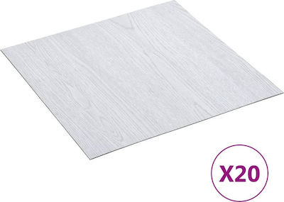 vidaXL Plastic Floor Set PVC with 20 Strips L30.5pcsxW30.5pcs White