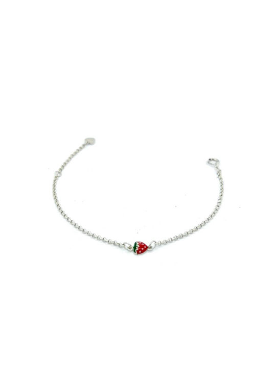 Children's bracelet with strawberry, silver (925°)