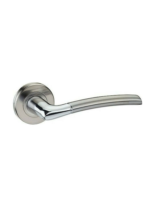 Viobrass Lever Front Door with Rosette Left 4087 4087 with Rosette Nickel