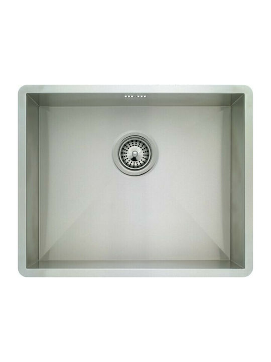 Macart Quattro Ένθετος Νεροχύτης Inox Σατινέ Μ50xΠ40cm Ασημί