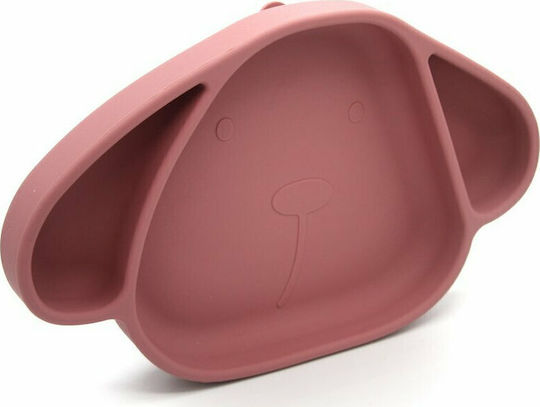 The Cotton Cloud Baby Food Plate Milo The Dog made of Silicone Pink