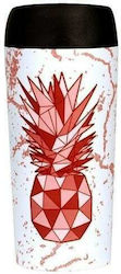 Woodway Well Glass Thermos Stainless Steel Pineapple 450ml with Mouthpiece