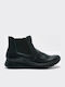 Leder Stiefeletten Damen Schwarz