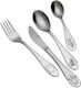 SP Tableware Baby Set with Fork made of Metal Silver 4pcs