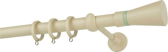Zogometal Metallisch Vorhangstange Color More Mat Collection Einfach Φ25mm 240cm Ivory / Natural