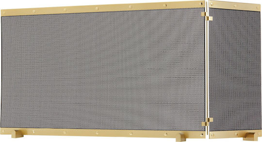Zogometal Metallic Fireplace Screen with 2 Panels 86x33x52cm Oro Matt