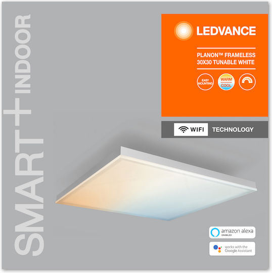 Ledvance Smart+ Planon Frameless Τετράγωνο Εξωτερικό LED Panel 20W με Ρυθμιζόμενο Λευκό Φως 30x30εκ.