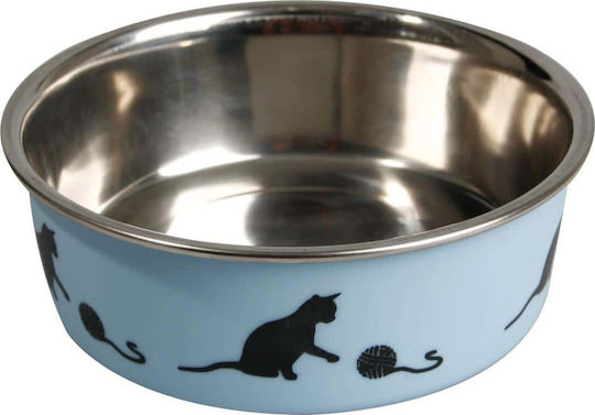 Flamingo Kena Stainless Steel Bowl Food for Dog & Cat with Base 160ml 11cm in Light Blue Color