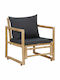 Outdoor Chair Bamboo Brown with Cushion 2pcs 60.5x65x71.5cm