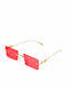 Olympus Sunglasses Hippolite Unisex Sunglasses with Metal Frame Gold Red 01-076