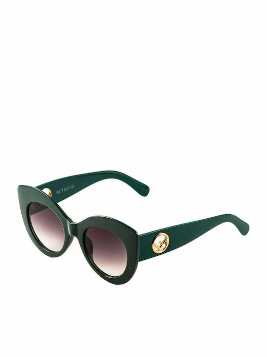 Olympus Sunglasses Hera Γυναικεία Γυαλιά Ηλίου με Πράσινο Κοκκάλινο Σκελετό και Καφέ Ντεγκραντέ Φακό 02-006