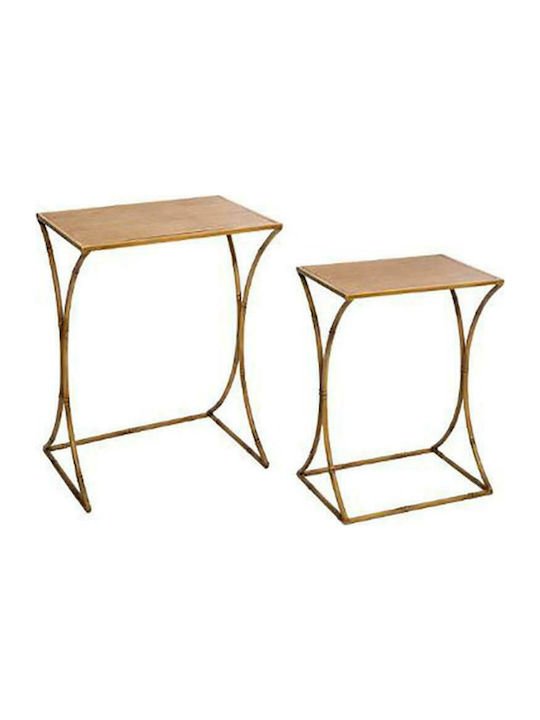 Asco Rectangular Metal Zigon Tables Gold L48xW32.5xH61.5cm