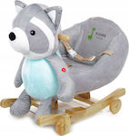 Kidsee Fabric Rocking Toy Raccoon with Sounds & Wheels with Max Load Capacity 30kg Gray