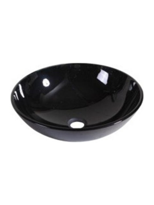 Inter Ceramic ICC 042B Deasupra Blatului Chiuvetă Porțelan 42x42x13.5cm Negru