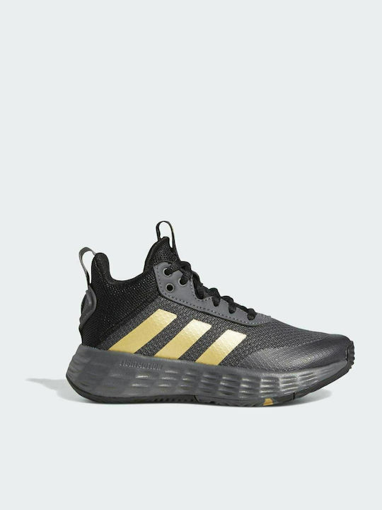 Adidas Αθλητικά Παιδικά Παπούτσια Μπάσκετ OwnTheGame 2.0 K Grey Five / Matte Gold / Core Black