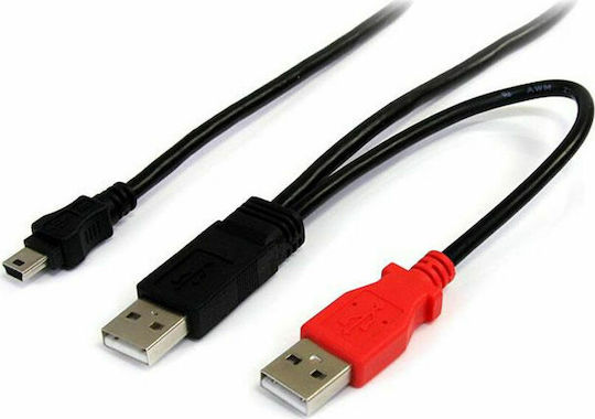 StarTech USB 2.0 Cablu USB-A - USB-A / mini USB-B Negru 1.8m USB2HABMY6