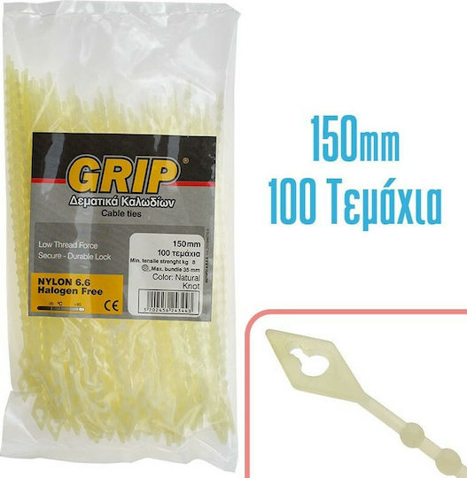 Knot & Bead Legături Cablu Din Plastic În Culoare Transparentă 100 Buc