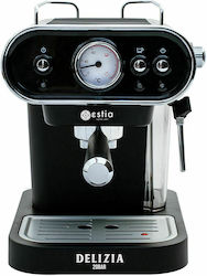 Estia Delizia Μηχανή Espresso 1050W Πίεσης 20bar Μαύρη