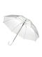 Rain Windproof Automatic Umbrella with Walking Stick Transparent