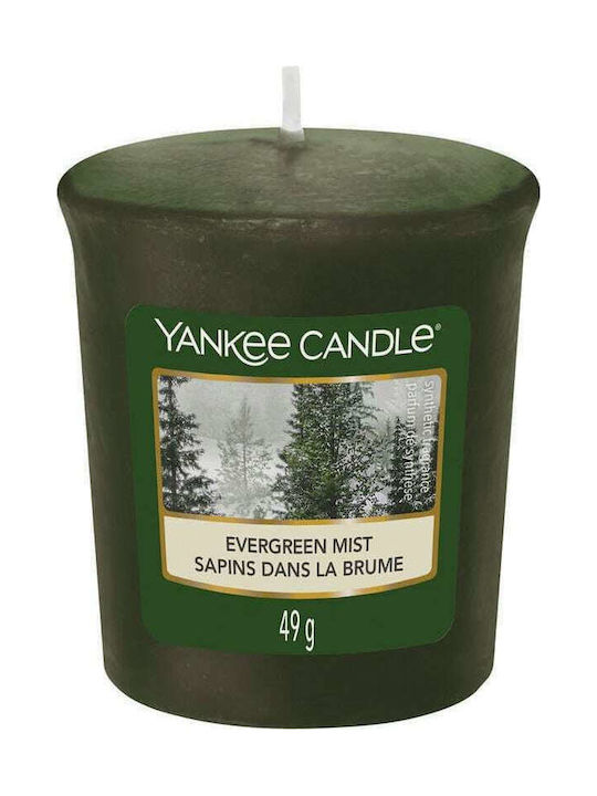 Yankee Candle Αρωματικό Κερί σε Βάζο με Άρωμα Evergreen Mist Πράσινο 49gr